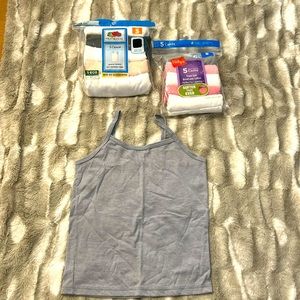 Two 5 packs of Fruit of the Loom and Hanes Girls Camis
